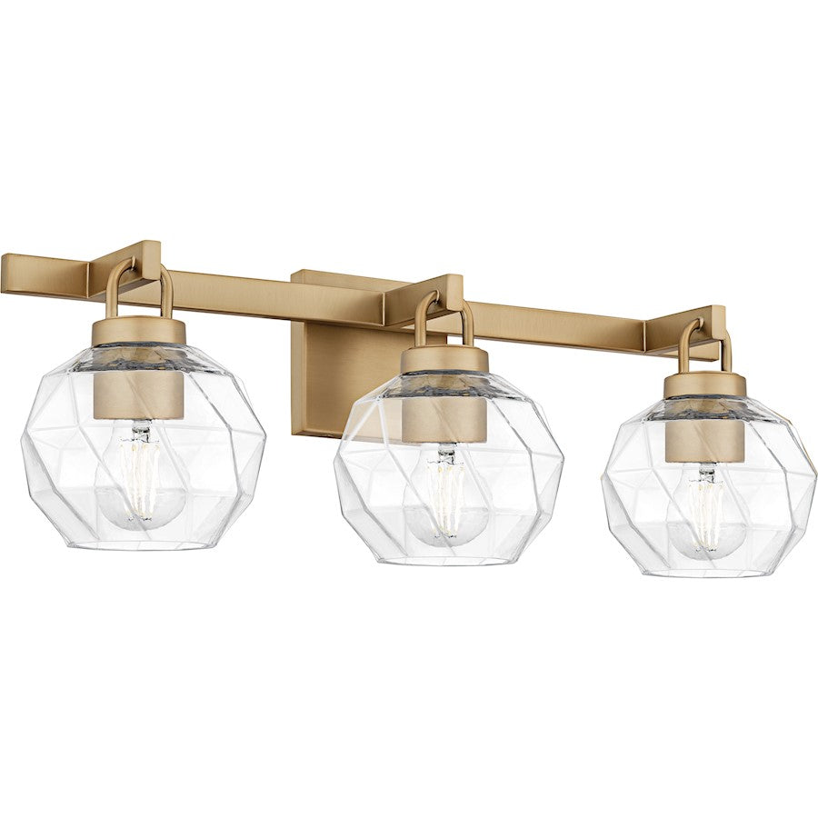 Celina 3Light Bath Light, Bronze Gold/Clear Faceted Glass