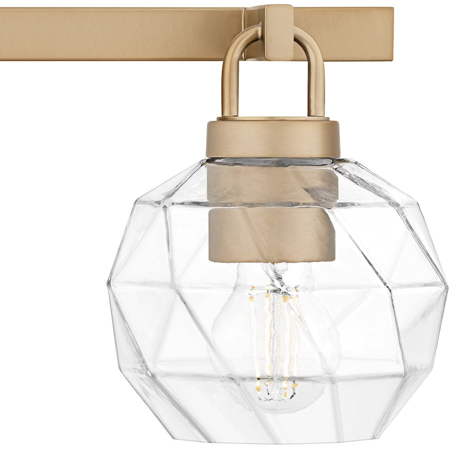 Celina 3Light Bath Light, Bronze Gold/Clear Faceted Glass