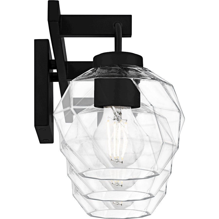 Celina 3Light Bath Light, Matte Black/Clear Faceted Glass