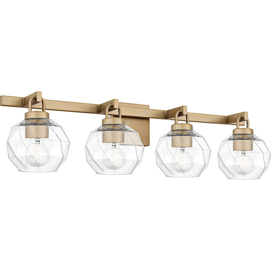 Celina 4Light Bath Light, Bronze Gold/Clear Faceted Glass