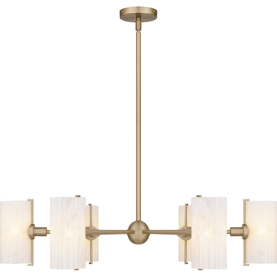 Curran 6Lt Chandelier, Bronze Gold/Clear Ribbed Swirl
