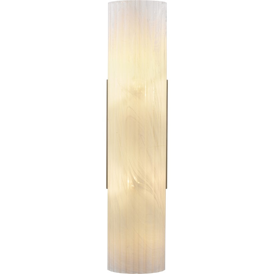 Curran 2Lt Wall Sconce, Bronze Gold/Clear Ribbed Swirl