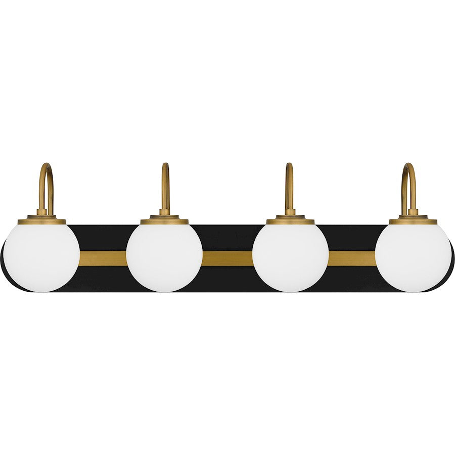 Desmond 4 Light Bath Light, Matte Black/Opal Etched Glass