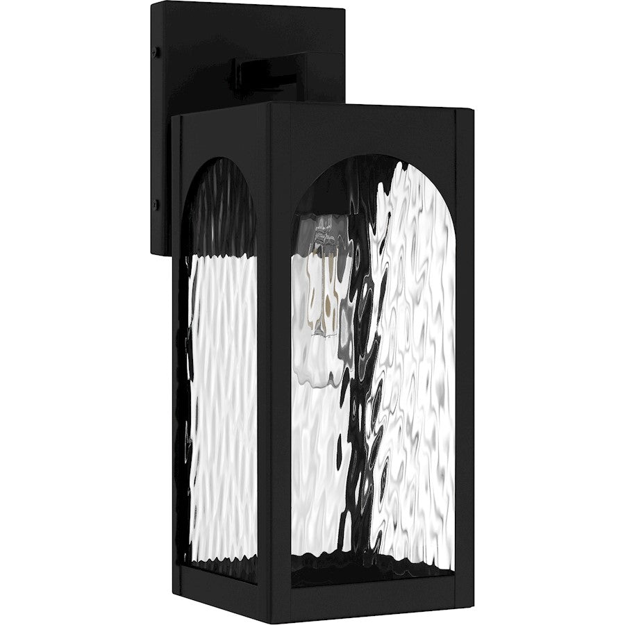 Dallington 1Lt 14" Outdoor Lantern, Black/Clear Textured
