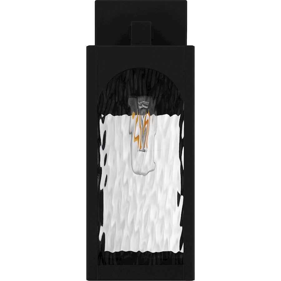 Dallington 1Lt 14" Outdoor Lantern, Black/Clear Textured