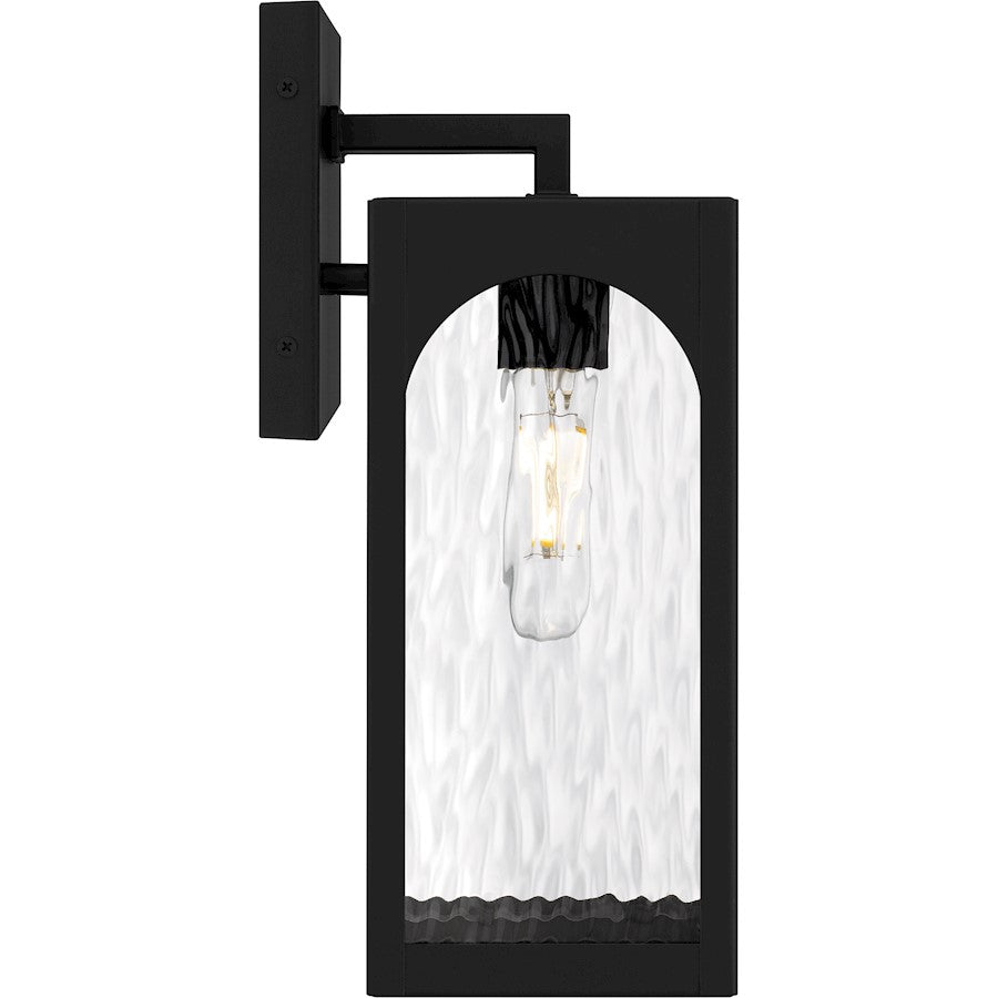 Dallington 1Lt 14" Outdoor Lantern, Black/Clear Textured