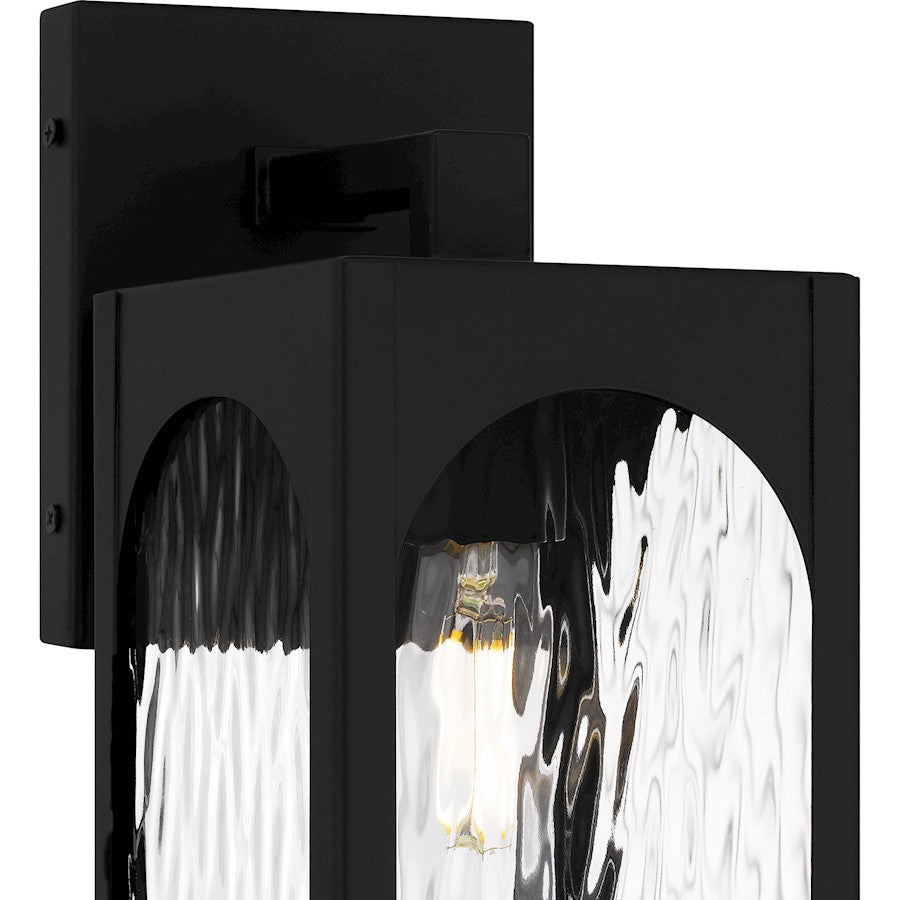 Dallington 1Lt 14" Outdoor Lantern, Black/Clear Textured