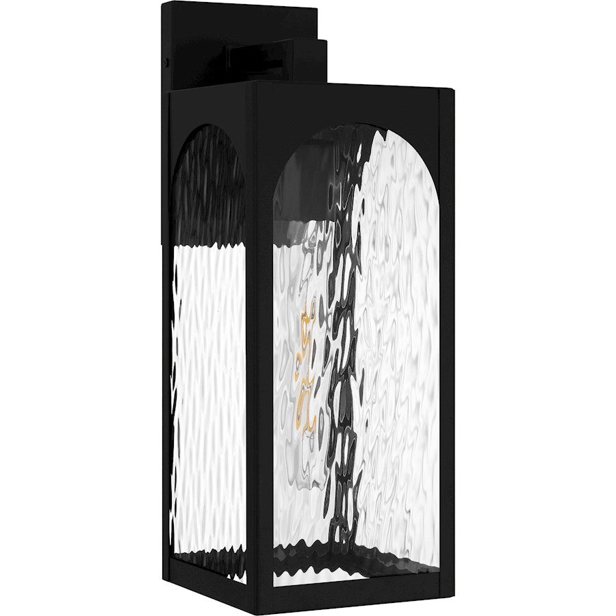 Dallington 1Lt 17" Outdoor Lantern, Black/Clear Textured