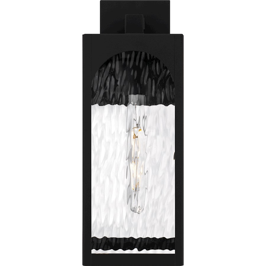 Dallington 1Lt 17" Outdoor Lantern, Black/Clear Textured