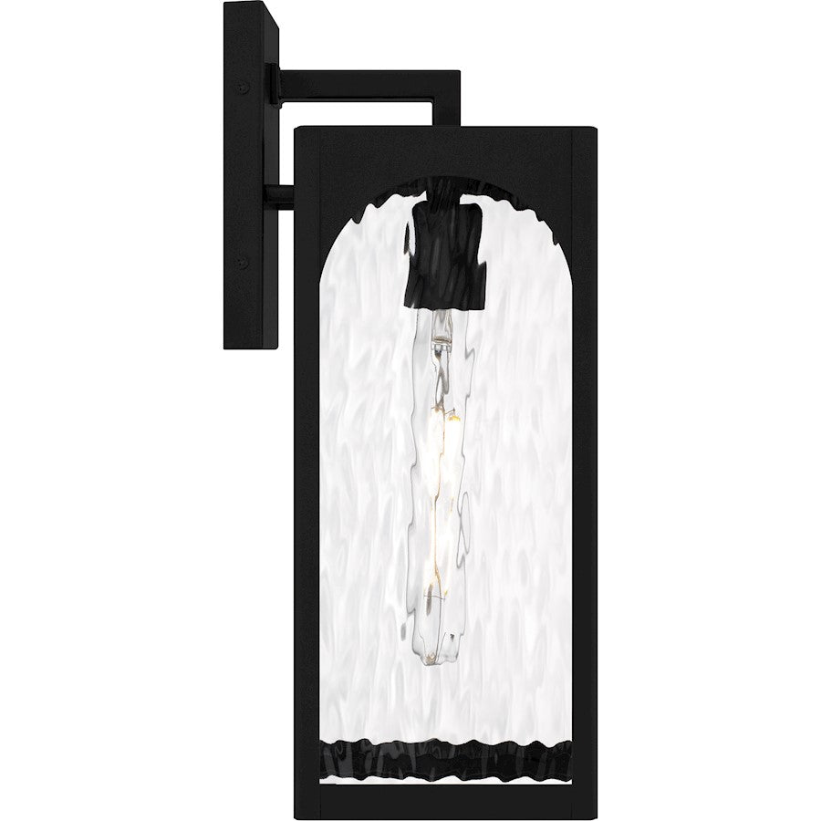 Dallington 1Lt 17" Outdoor Lantern, Black/Clear Textured
