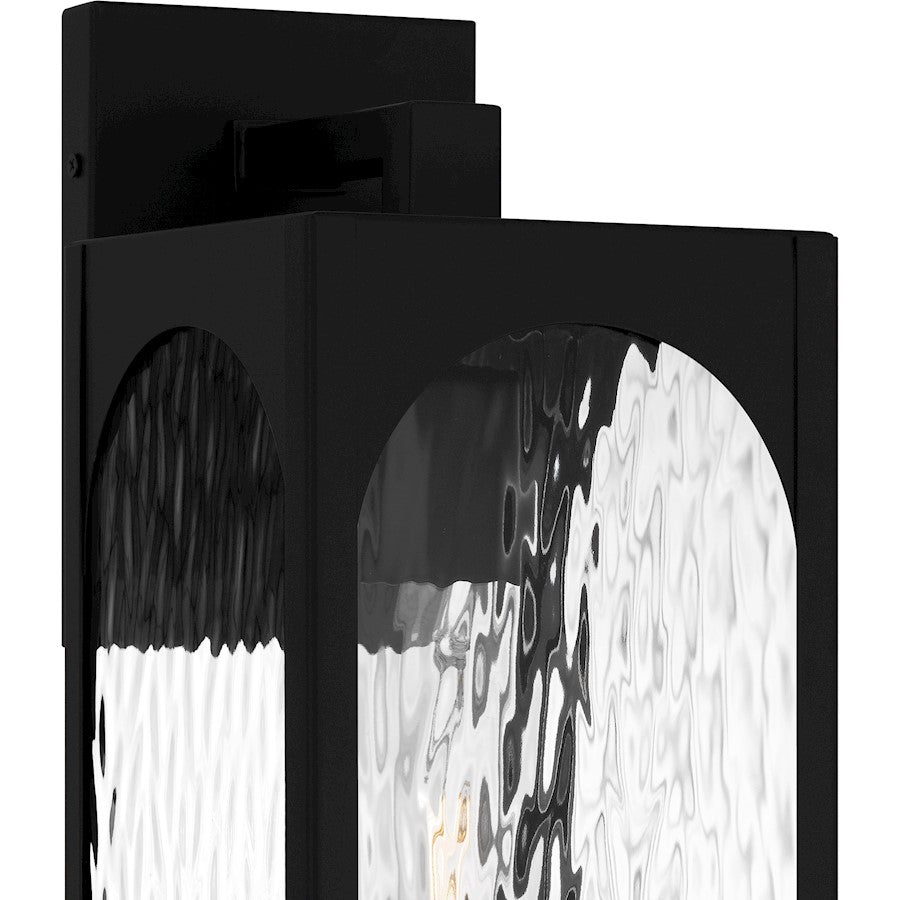 Dallington 1Lt 17" Outdoor Lantern, Black/Clear Textured