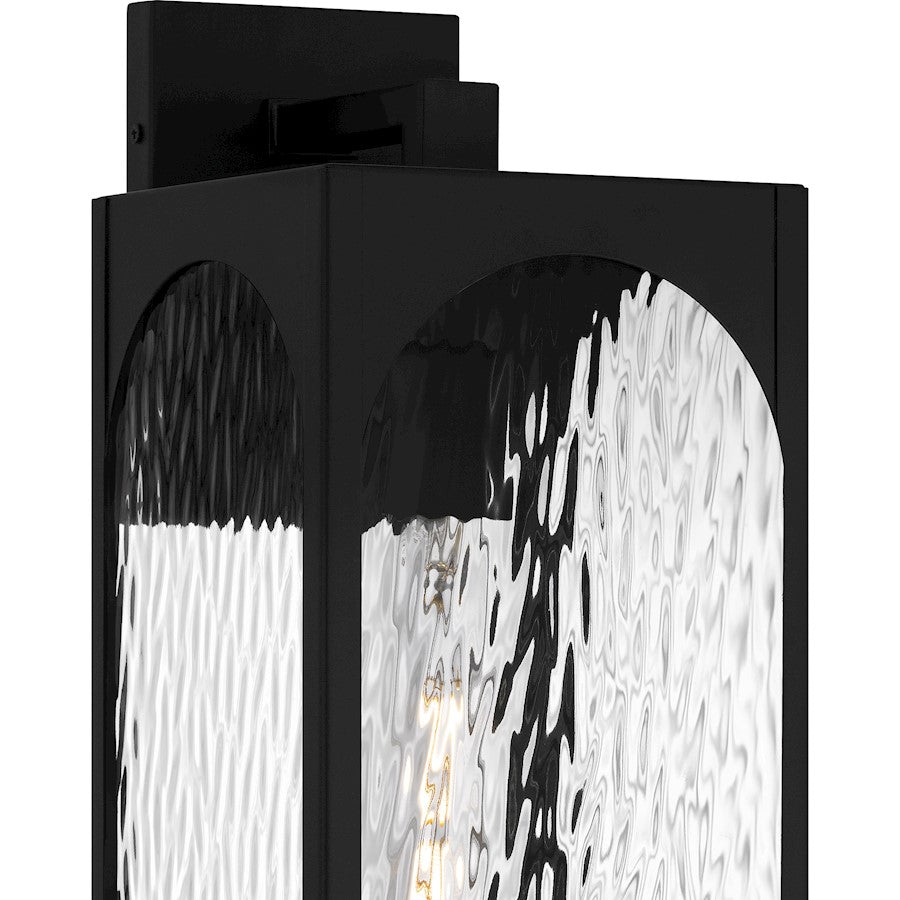 Dallington 1Lt 20" Outdoor Lantern, Black/Clear Textured