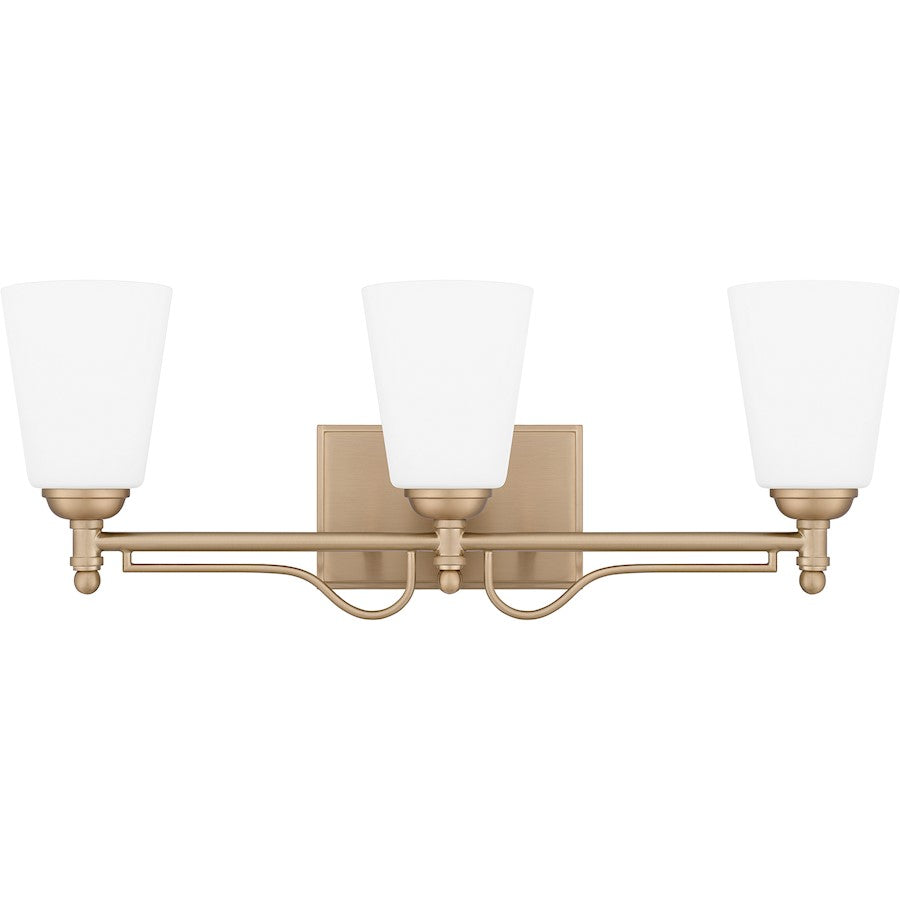 Esther 3 Light Bath Light, Bronze Gold/Opal Etched Glass