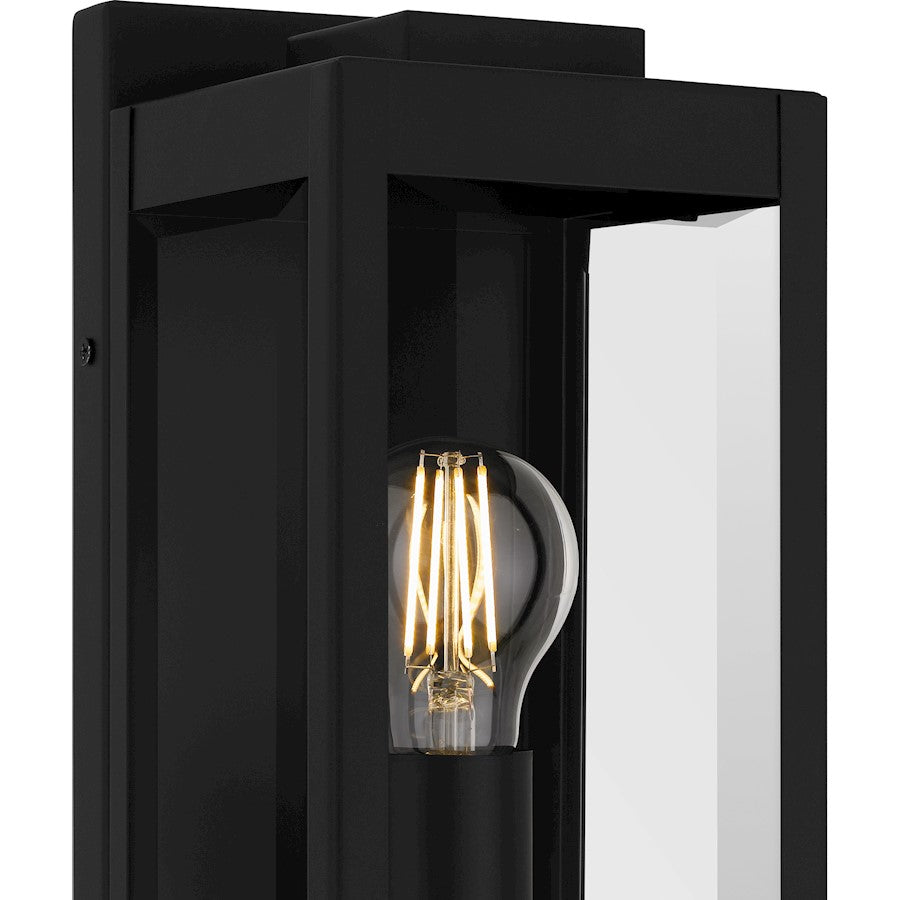 Eastover 1Lt 13" Outdoor Lantern, Earth Black/Clear Beveled