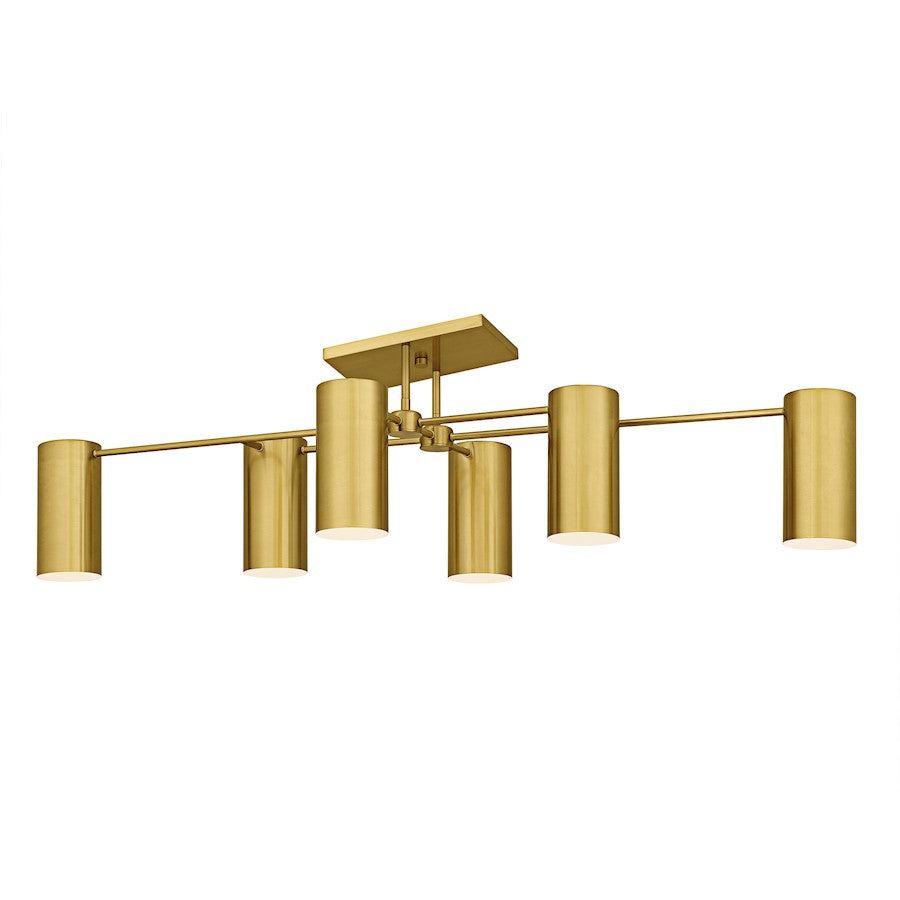 Quoizel Foreland 6Light Semi-Flush Mount, Brushed Gold/Metal - FLD1750BRG