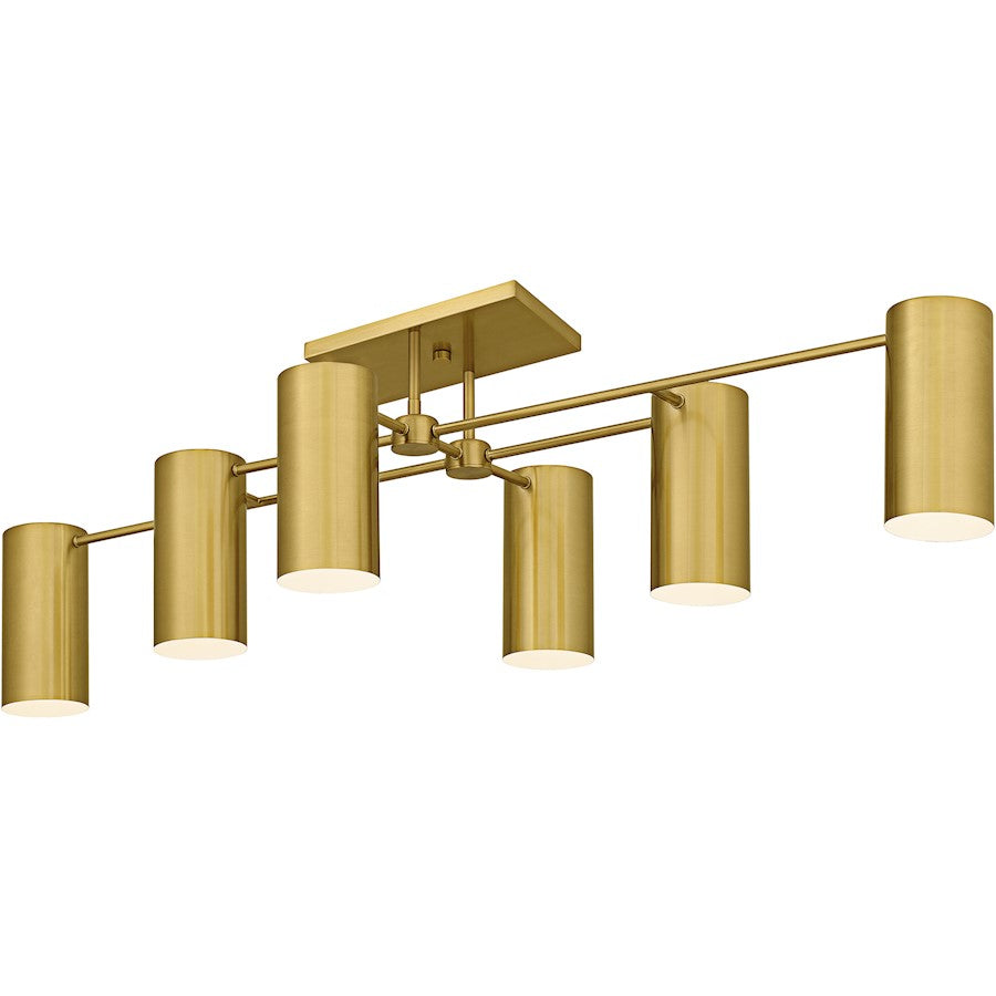 Foreland 6Light Semi-Flush Mount, Brushed Gold/Metal