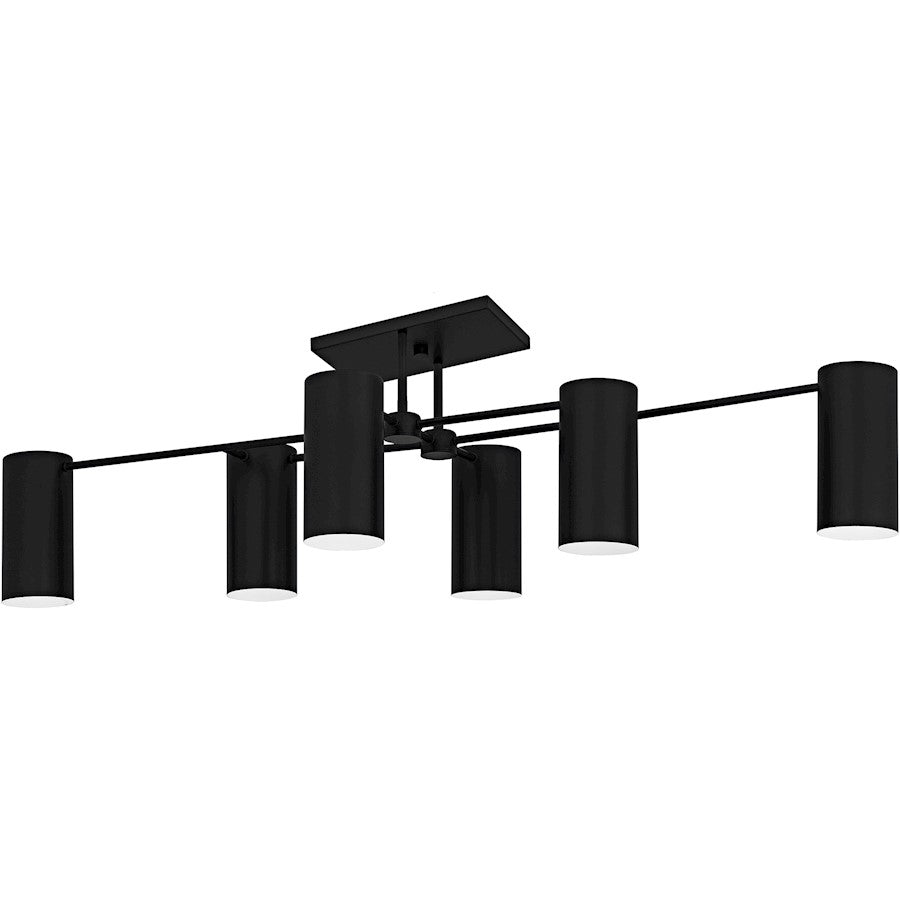 Foreland 6Light Semi-Flush Mount, Matte Black/Metal