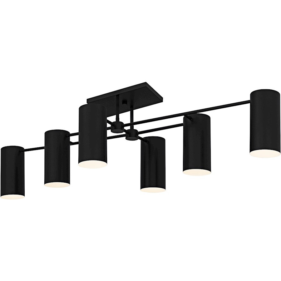 Foreland 6Light Semi-Flush Mount, Matte Black/Metal