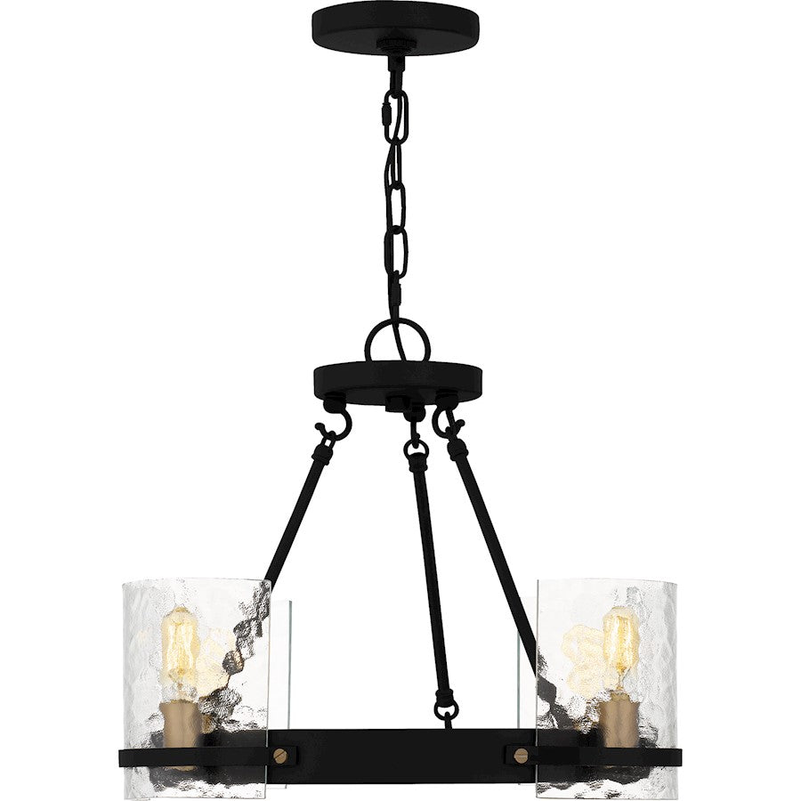 Gloucester 4Lt Chandelier, Black/Clear Hammered