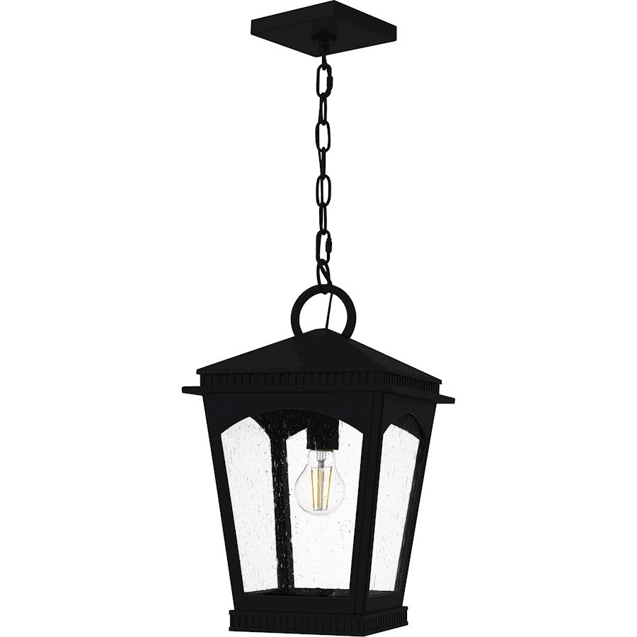 Huck 1Lt 18" Outdoor Lantern, Earth Black/Clear Seedy