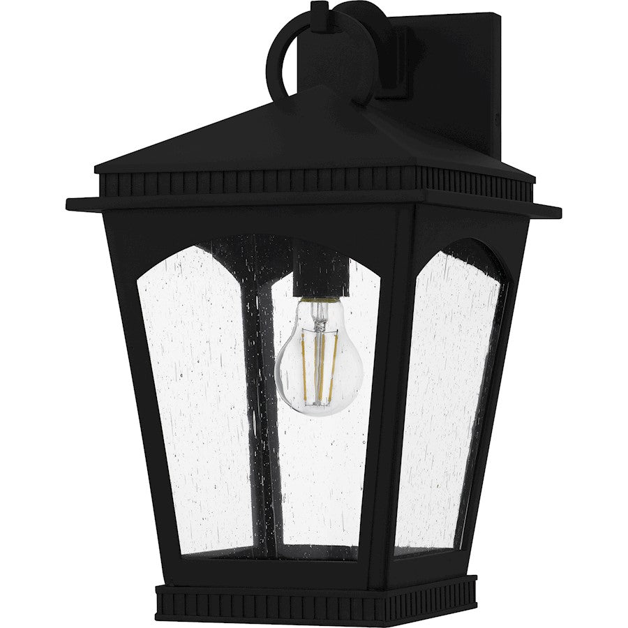 Huck 1Lt 17" Outdoor Lantern, Earth Black/Clear Seedy