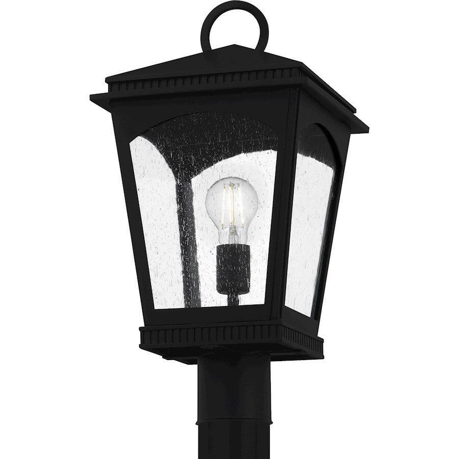 Huck 1Lt 19" Outdoor Lantern, Earth Black/Clear Seedy