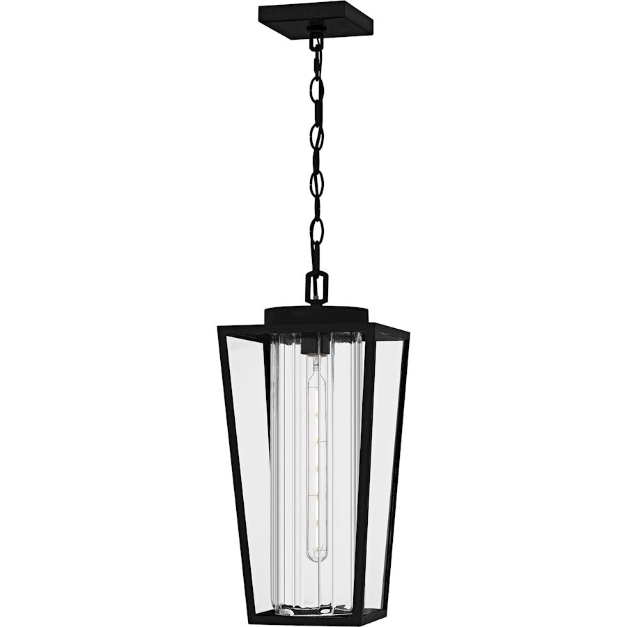 Quoizel Jett 1Lt Mini Pendant, Black/Clear/Ribbed/Clear - JET1509MBK