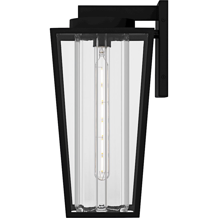 Jett 1Lt 18" Outdoor Lantern, Black/Clear/Ribbed/Clear