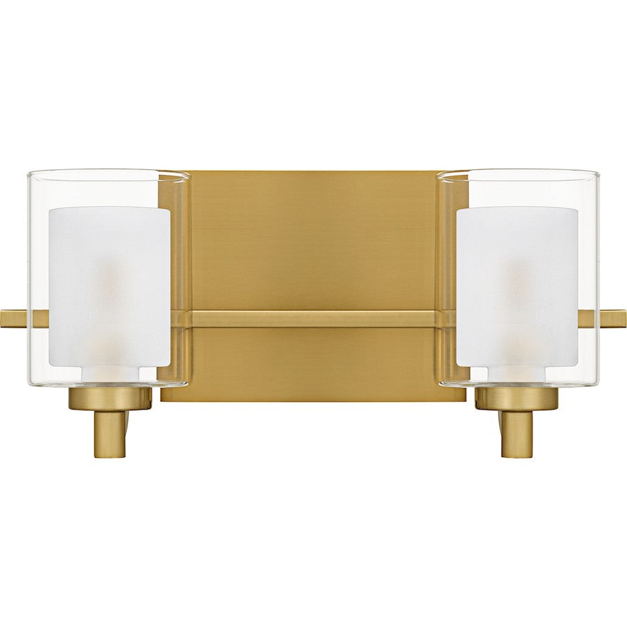 Kolt 2Lt Bath Light, Gold/Clear /Sandblasted Interior