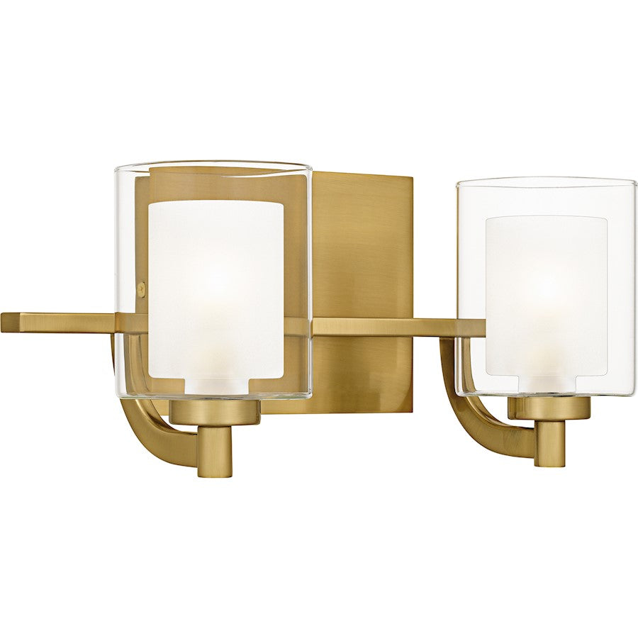 Kolt 2Lt Bath Light, Gold/Clear /Sandblasted Interior