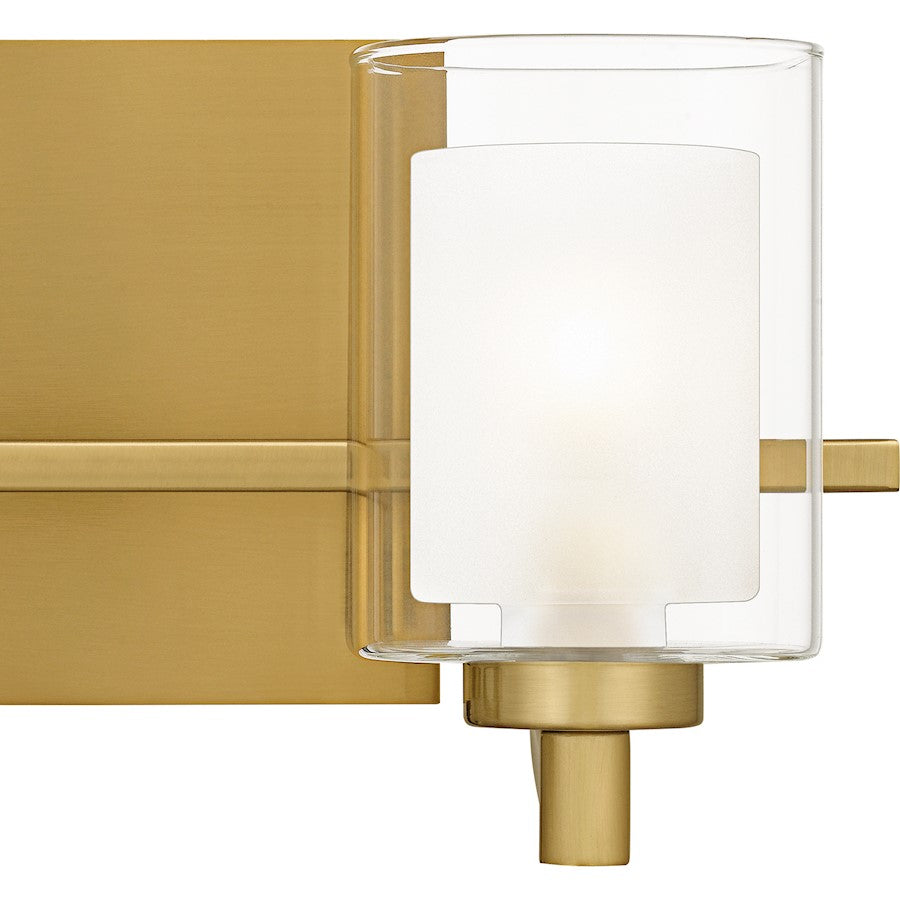 Kolt 2Lt Bath Light, Gold/Clear /Sandblasted Interior