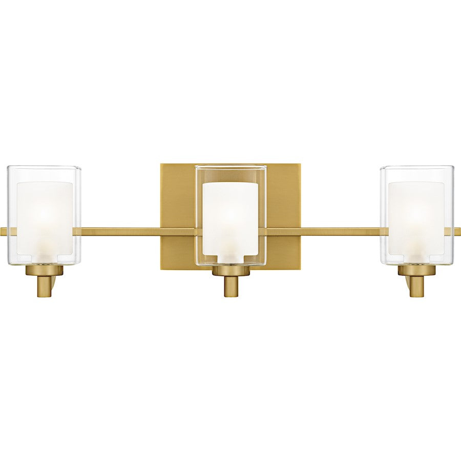 Quoizel Kolt 3Lt Bath Light, Gold/Clear /Sandblasted Interior - KLT8603BRGLED