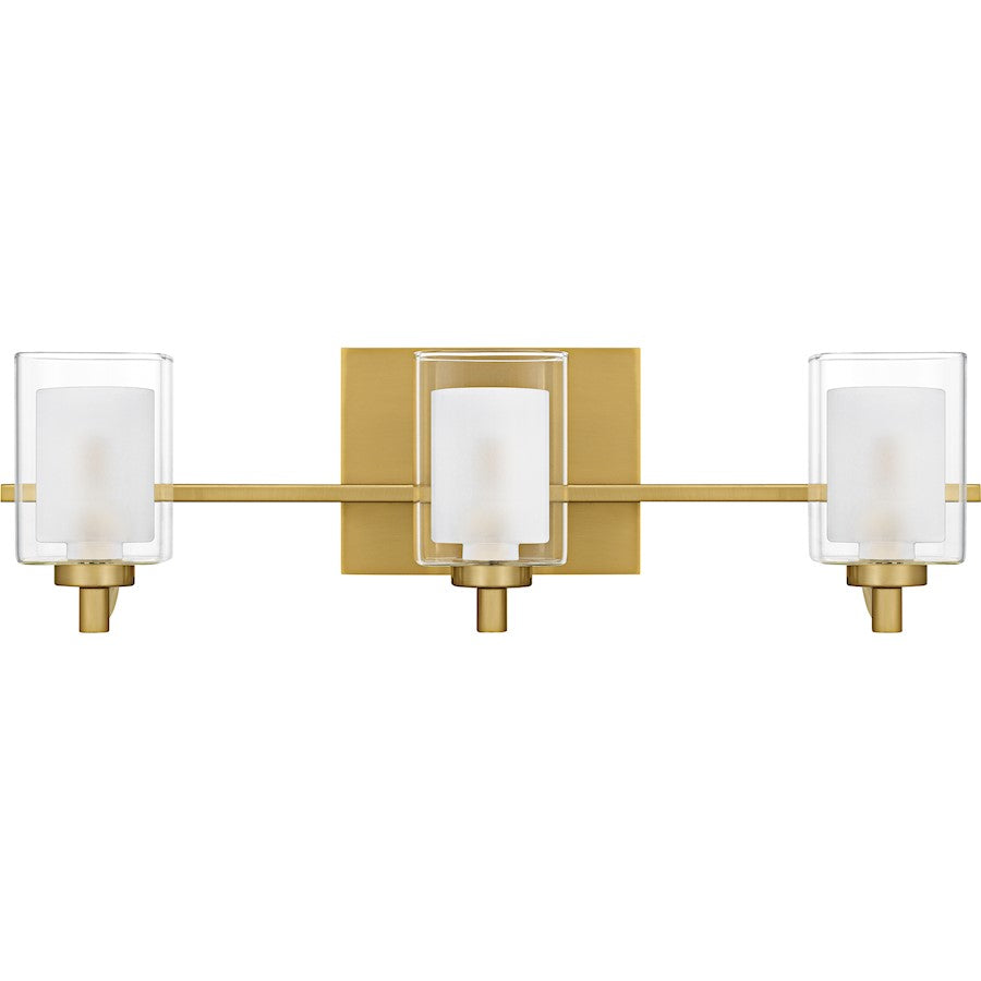 Kolt 3Lt Bath Light, Gold/Clear /Sandblasted Interior