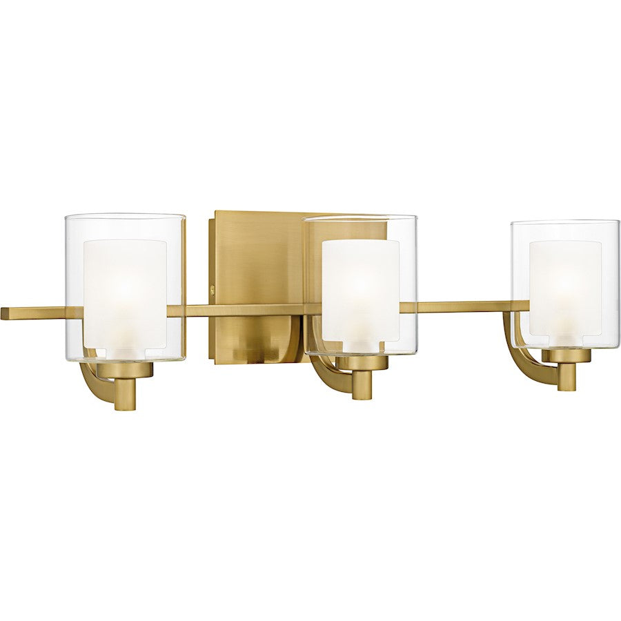 Kolt 3Lt Bath Light, Gold/Clear /Sandblasted Interior