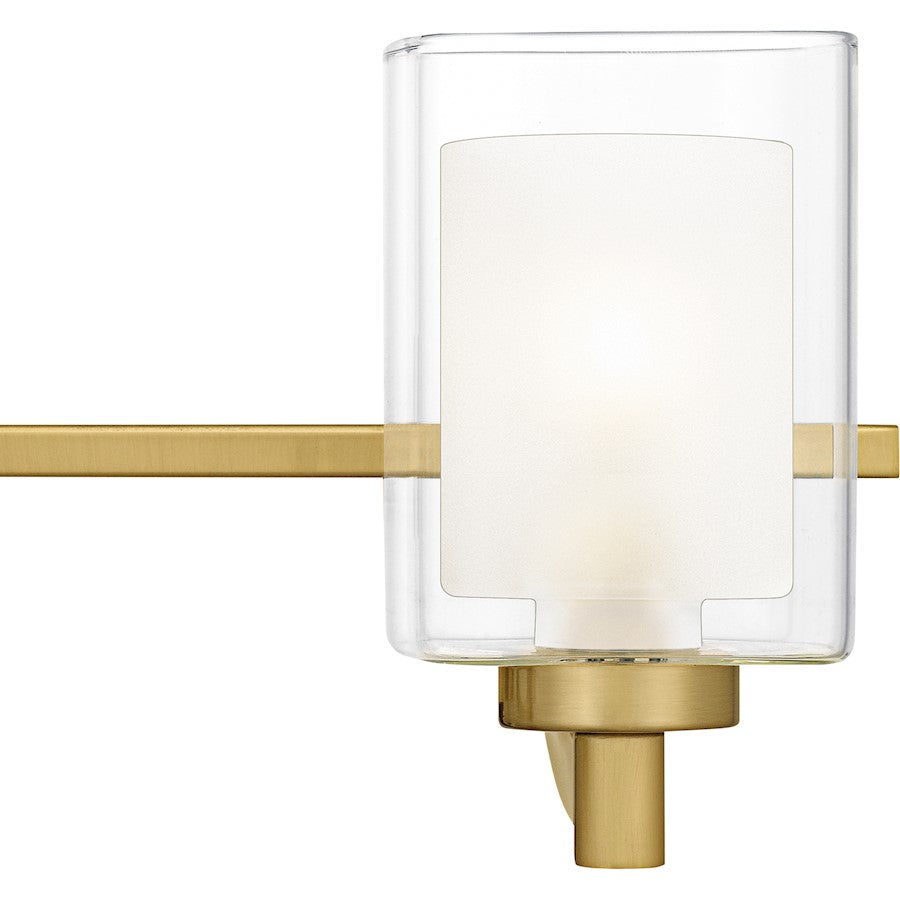 Kolt 3Lt Bath Light, Gold/Clear /Sandblasted Interior