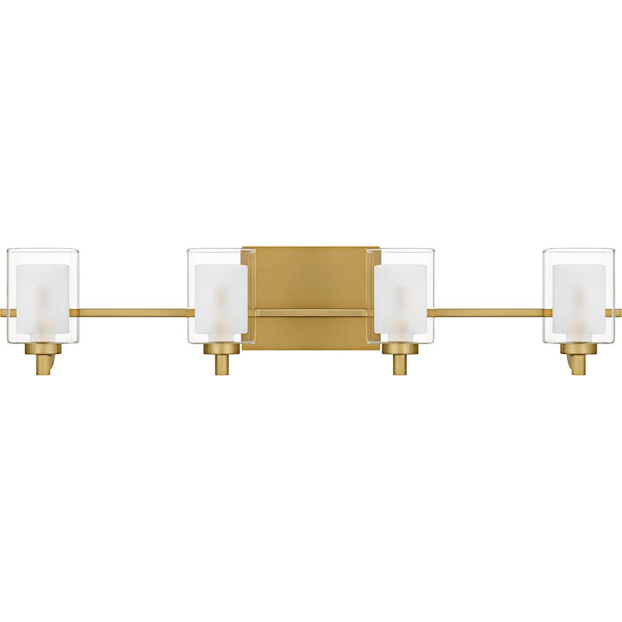 Kolt 4Lt Bath Light, Gold/Clear /Sandblasted Interior