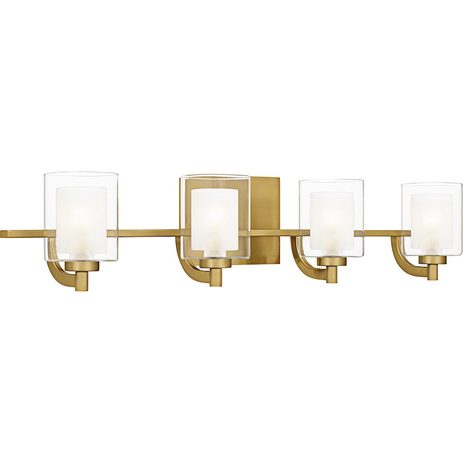 Kolt 4Lt Bath Light, Gold/Clear /Sandblasted Interior
