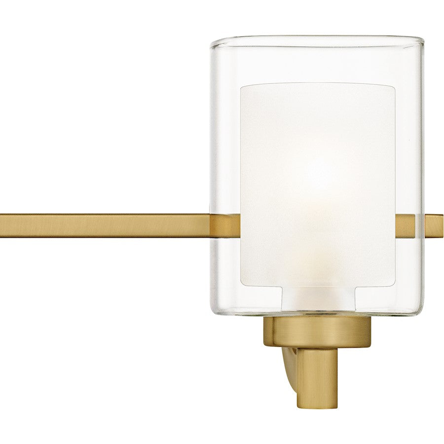 Kolt 4Lt Bath Light, Gold/Clear /Sandblasted Interior