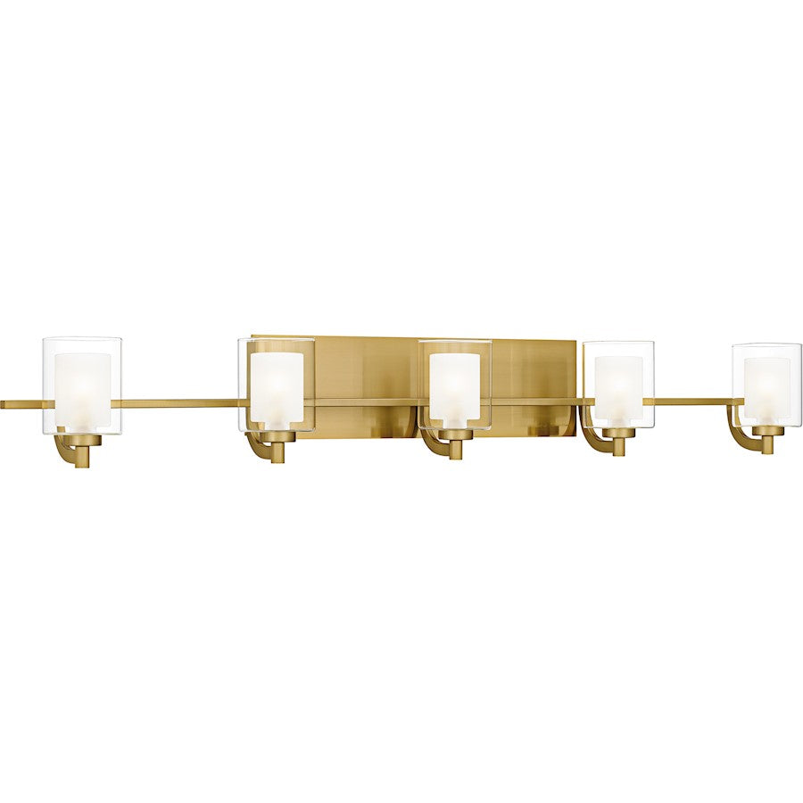 Kolt 5Lt Bath Light, Gold/Clear /Sandblasted Interior