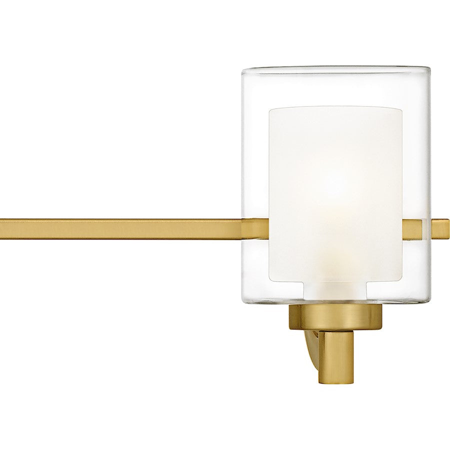 Kolt 5Lt Bath Light, Gold/Clear /Sandblasted Interior
