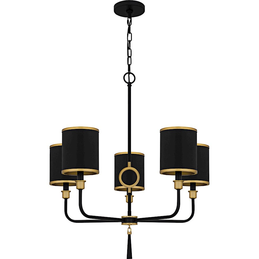 Lockery 5Light Chandelier, Matte Black/Metal