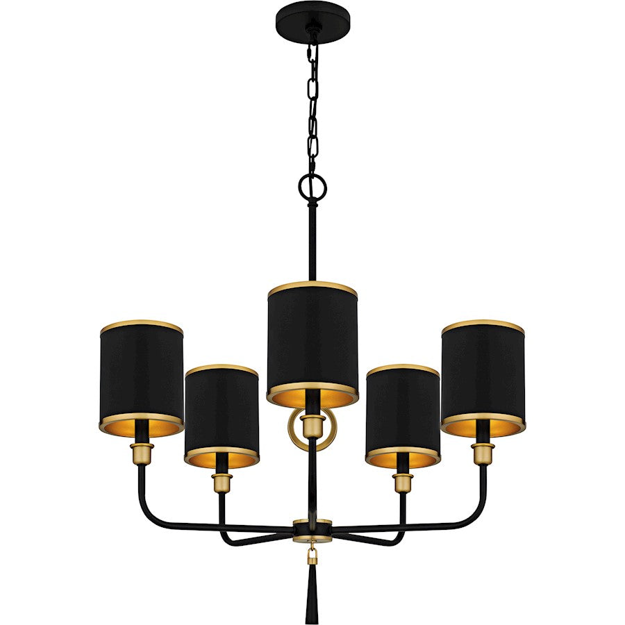 Lockery 5Light Chandelier, Matte Black/Metal