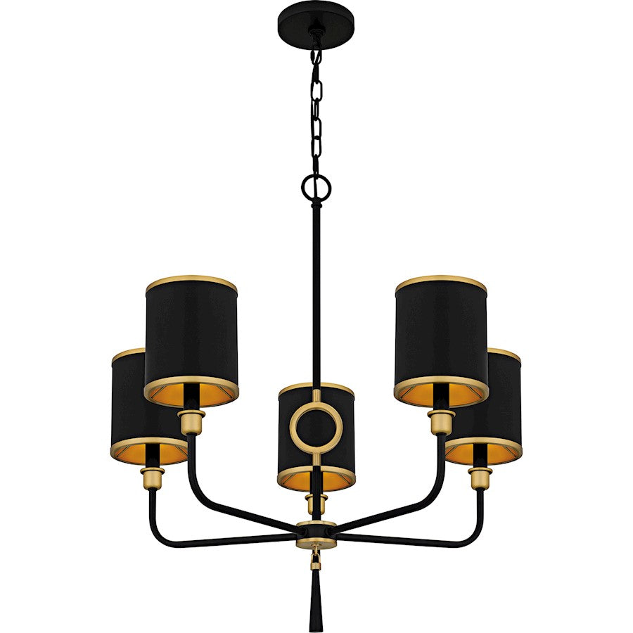 Lockery 5Light Chandelier, Matte Black/Metal