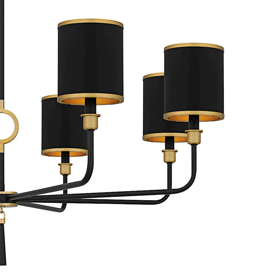 Lockery 8Light Chandelier, Matte Black/Metal