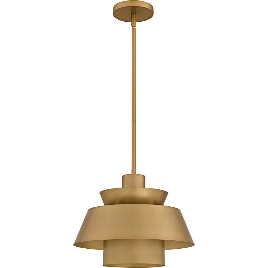 Lumi 1Light Pendant, Brushed Weathered Brass/Metal
