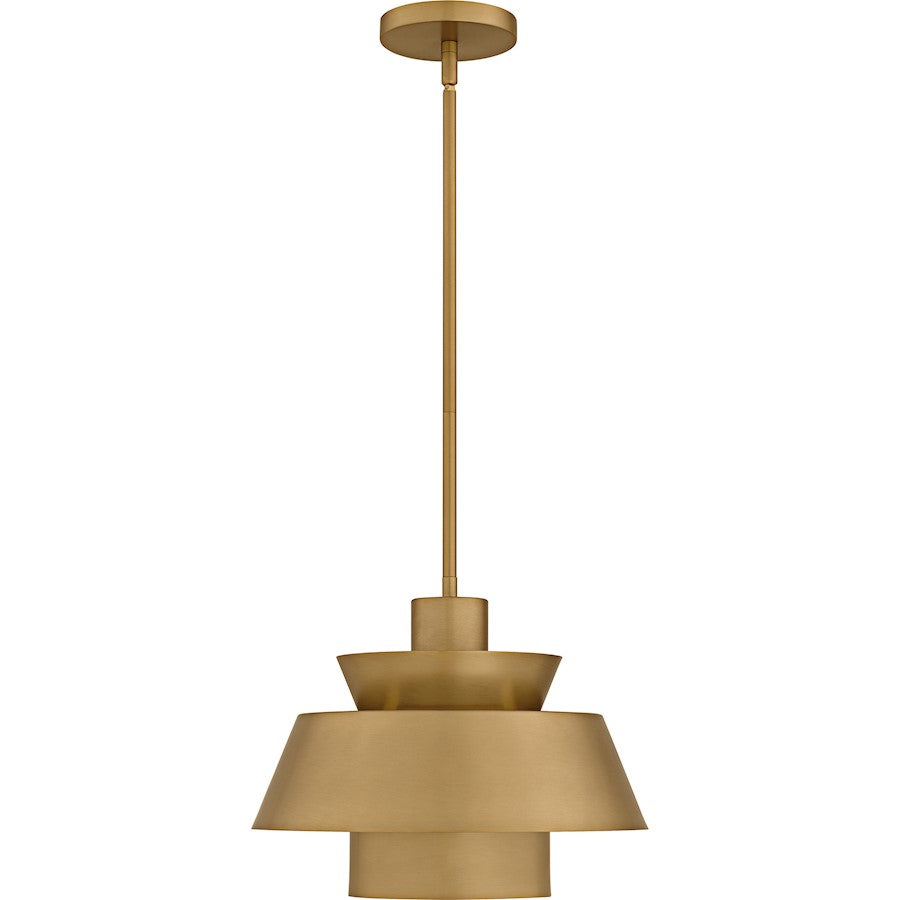 Lumi 1Light Pendant, Brushed Weathered Brass/Metal
