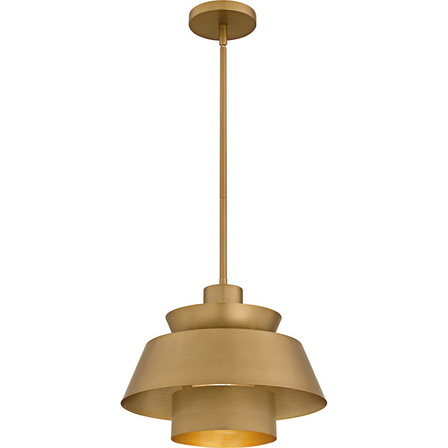 Lumi 1Light Pendant, Brushed Weathered Brass/Metal