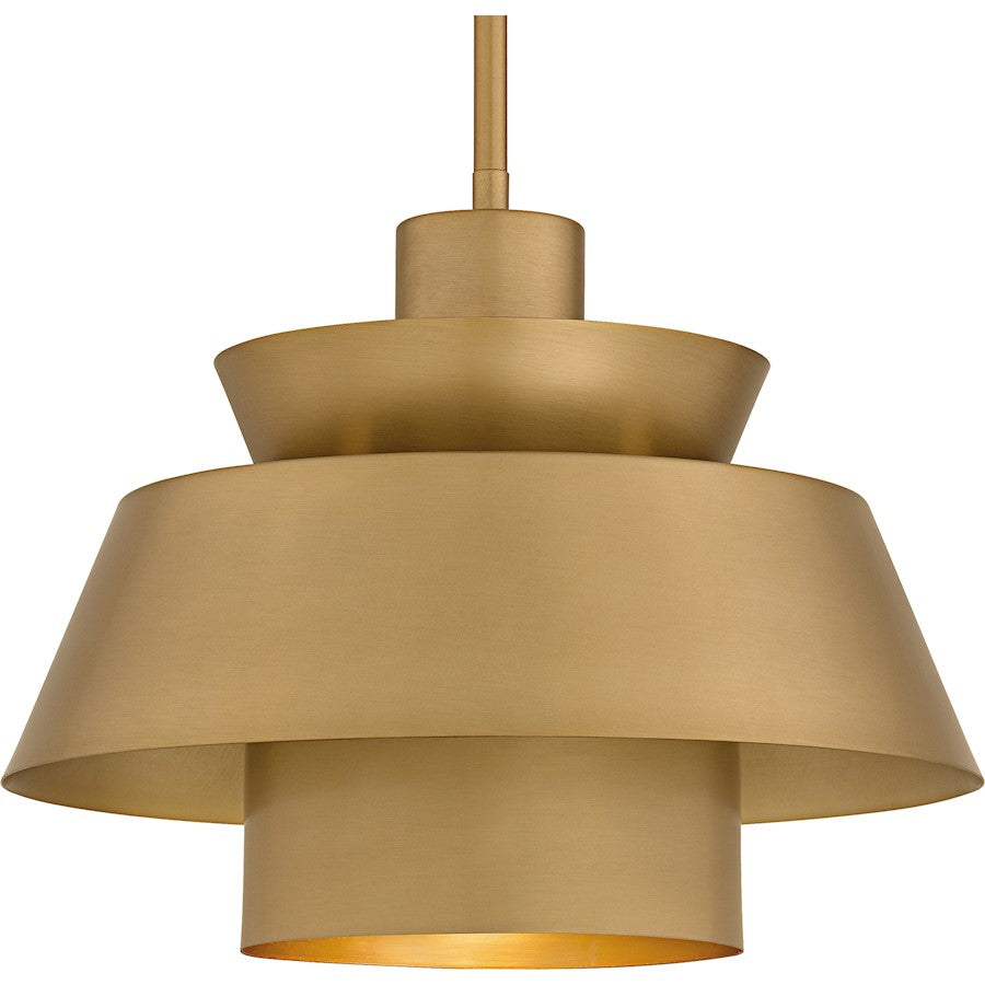 Lumi 1Light Pendant, Brushed Weathered Brass/Metal