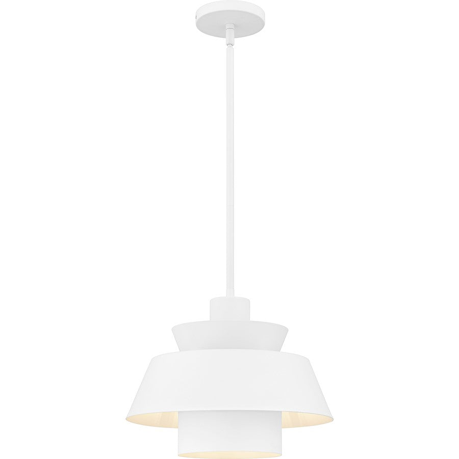 Quoizel Lumi 1Light Pendant, Matte White/Metal - LMI1814W