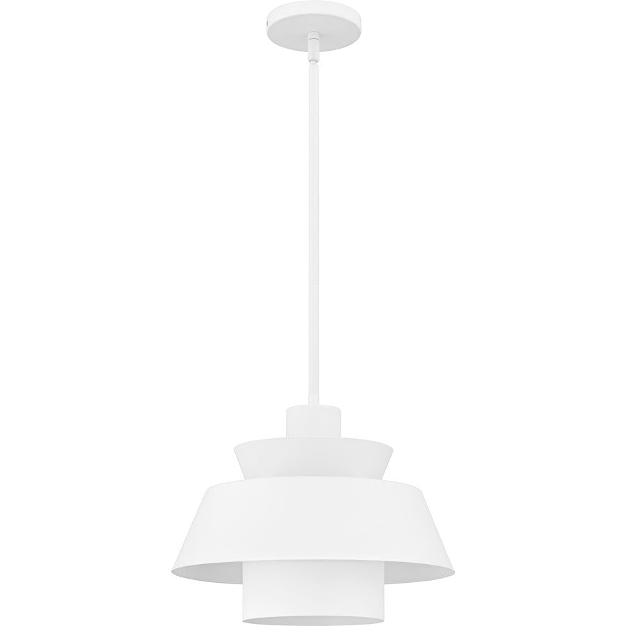 Lumi 1Light Pendant, Matte White/Metal